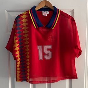 Adidas Vintage Style Spanish Red Soccer Jersey